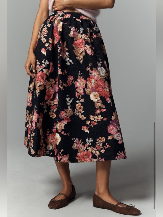 Maeve Dresses & Skirts - The Jaci Floral Jacquard Midi Skirt